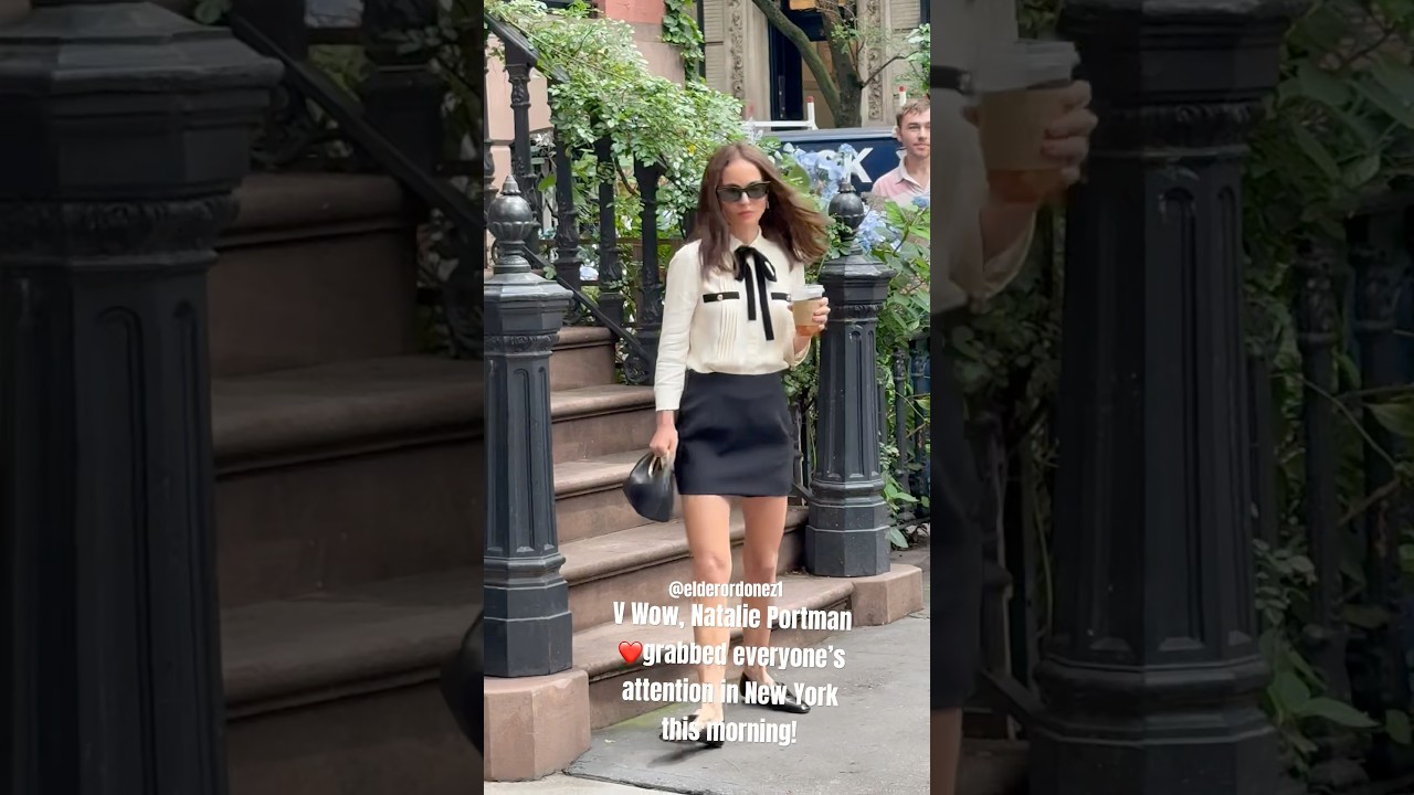 Wow, Natalie Portman ❤️grabbed everyone’s attention while on movie set in New York this morning #nyc