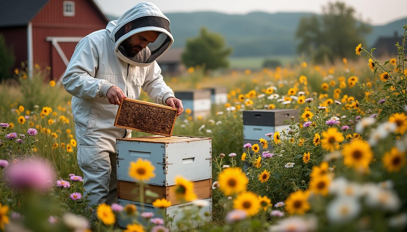 découvrez tony maubert, apiculteur à frénouville, qui cultive son art avec passion au rythme des saisons et des fleurs pour vous offrir un miel authentique et savoureux.