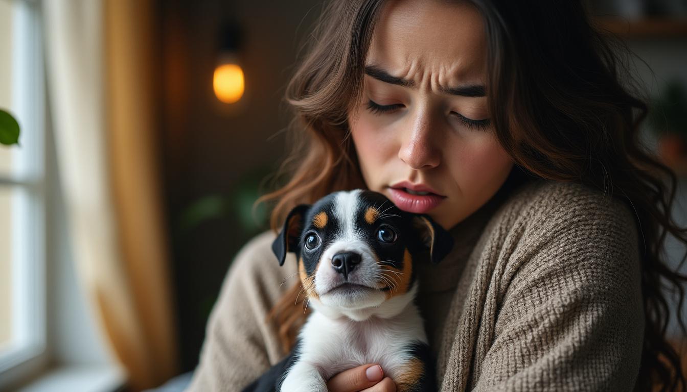 une femme apprend avec horreur que son chiot staffordshire terrier a été issu d'un réseau de trafic d'animaux, une révélation bouleversante qui met en lumière ce commerce illégal.